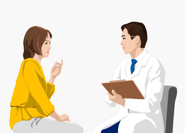 イラスト：医師と話す患者