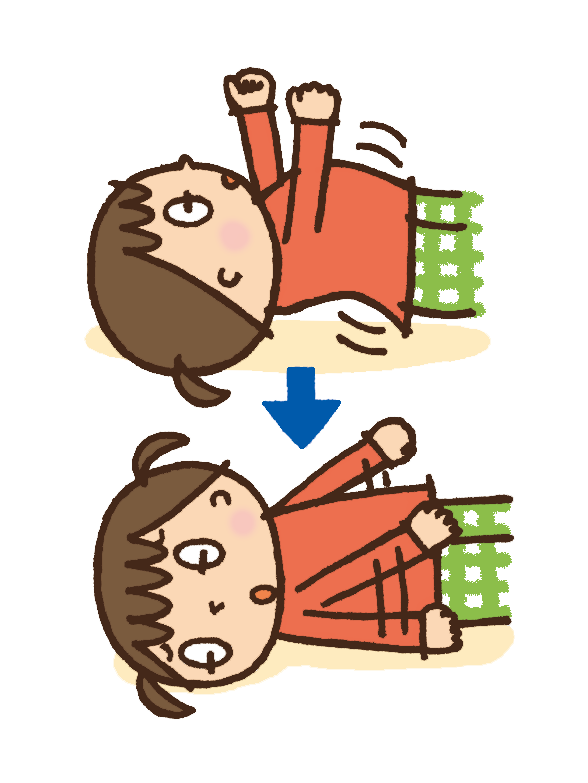 突然の意識消失し数秒後、回復した子供のイラスト