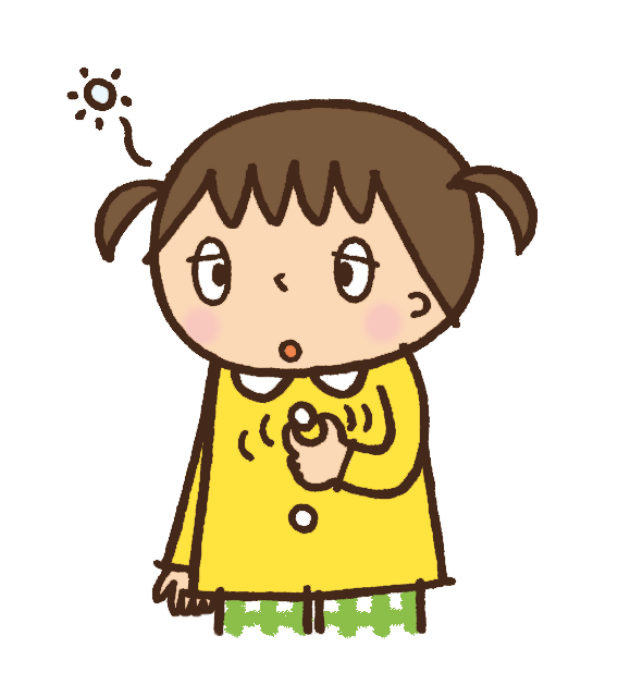 背中を反って、腕がぴくぴく発作している子供のイラスト