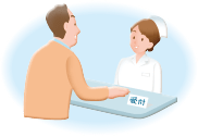 受付する患者と看護師のイメージ