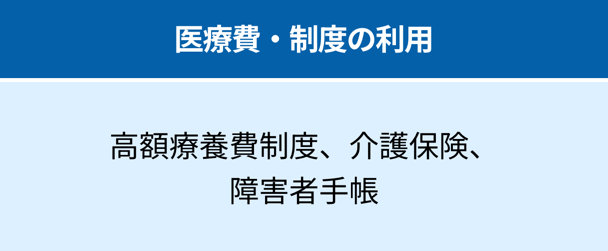 医療費・制度の利用:高額療養費制度、介護保険、障害者手帳