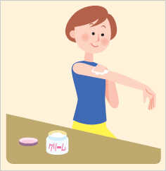 保湿クリームを塗るイメージ