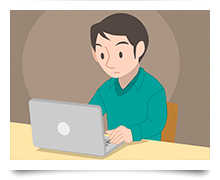 インターネットで情報収集するイメージ