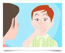 口を押さえるイメージ