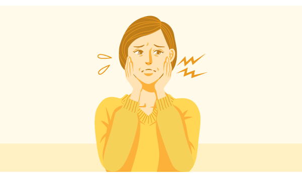 イラスト:痛みを覚えている女性