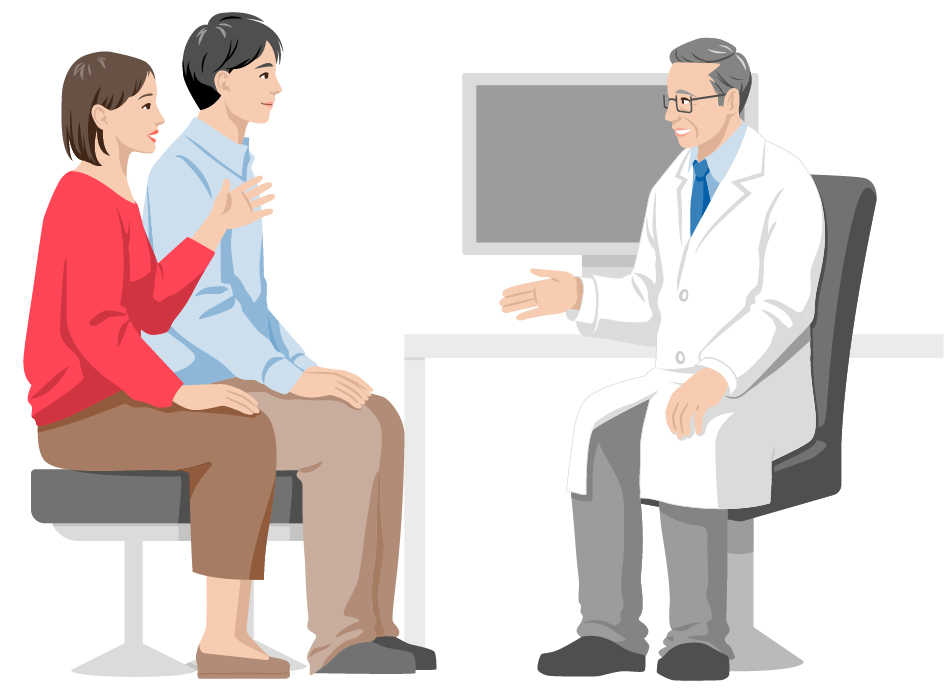 イラスト：医師と話す患者